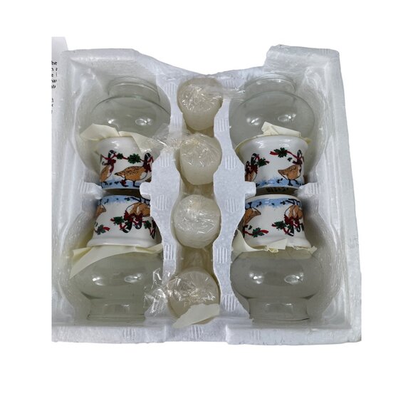 Vintage Potpourri Press Set of 4 Mini Dining Lites/Candle Holders Canada Goose - Picture 6 of 16